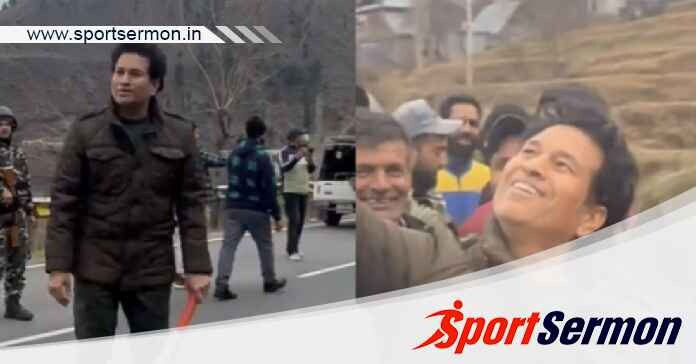 Cricketer Sachin Tendulkar seen batting in serene Kashmir  