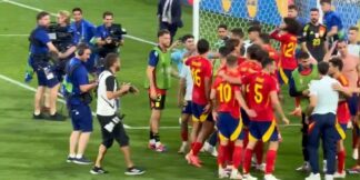 Security Guard Collides With Alvaro Morata After Spain Beats France in Semis  