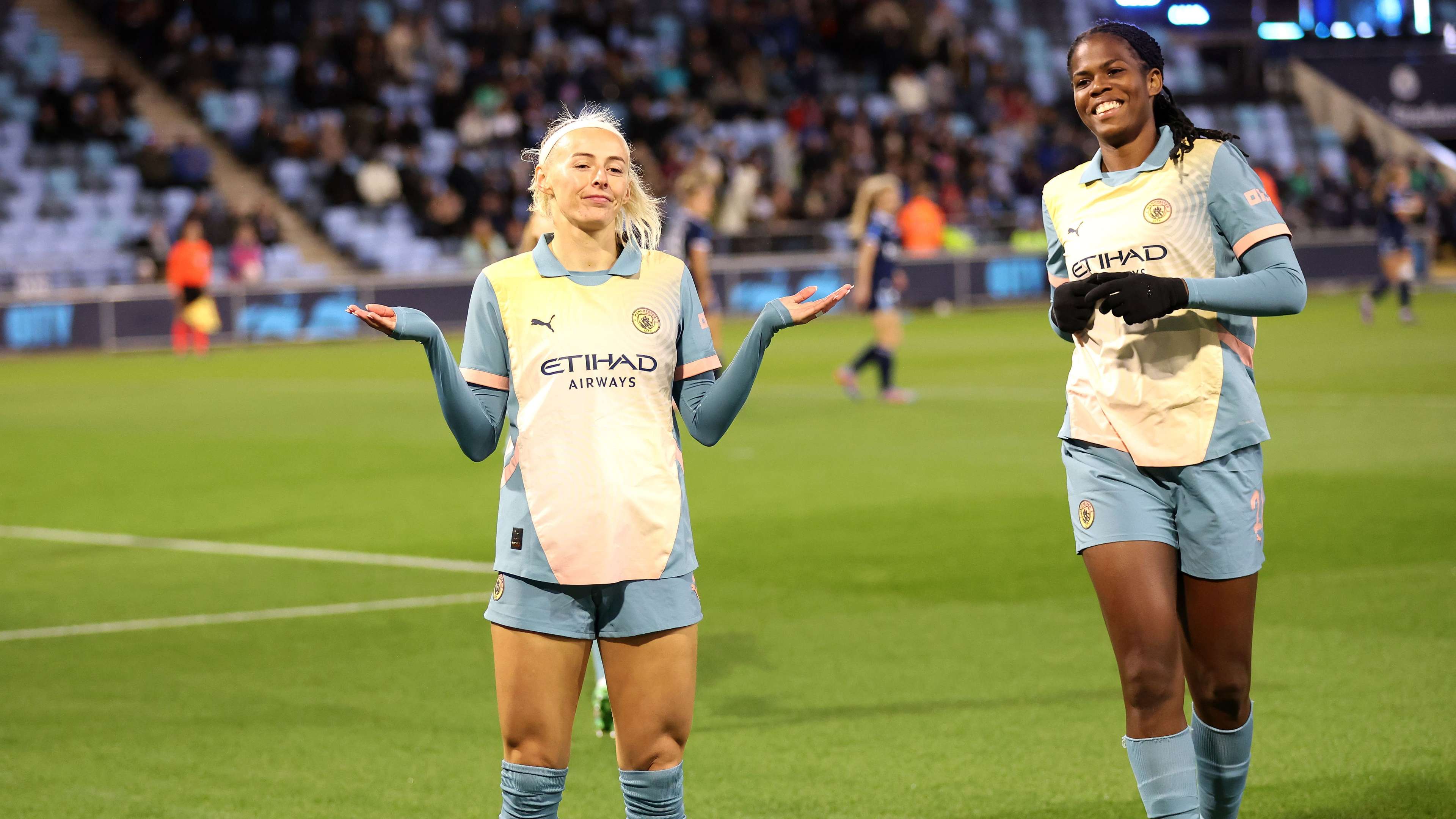 Kelly dazzles and Shaw nets a brace as Man City beat Paris  