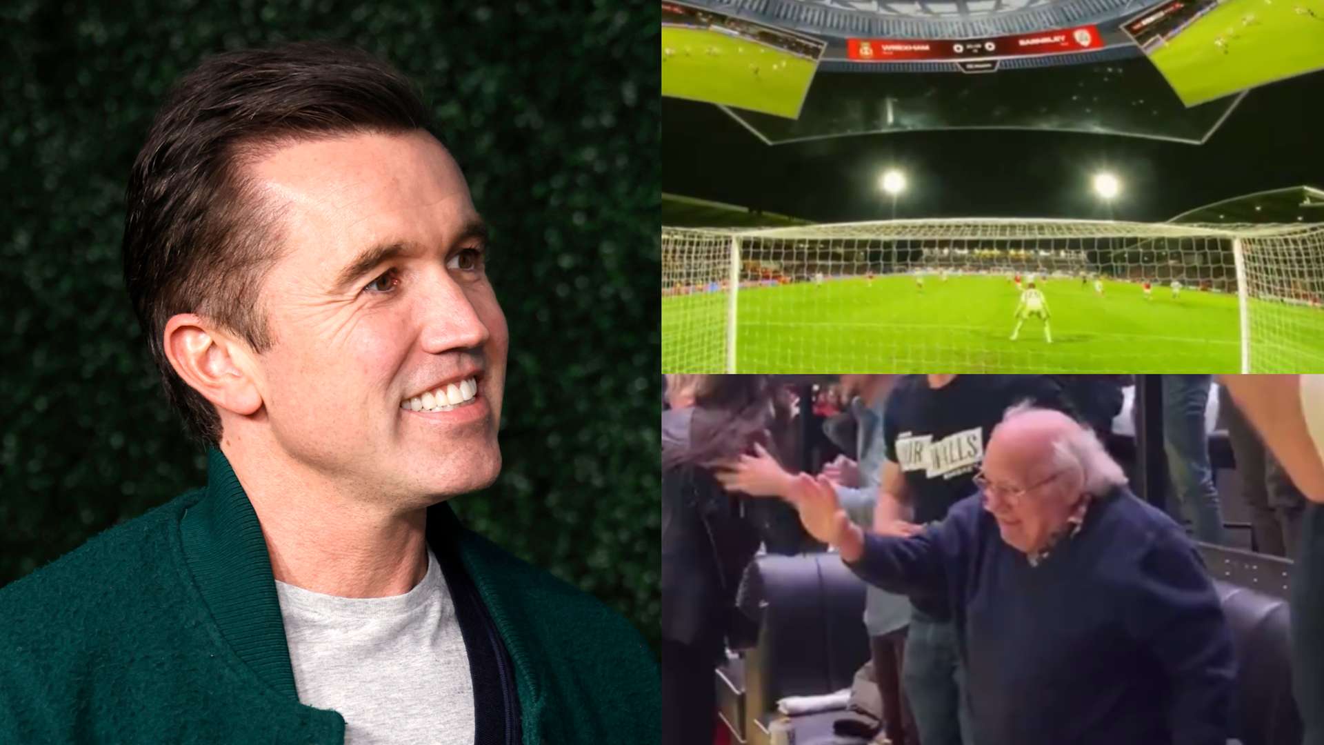 McElhenney & DeVito watch Wrexham on humongous screen in LA  
