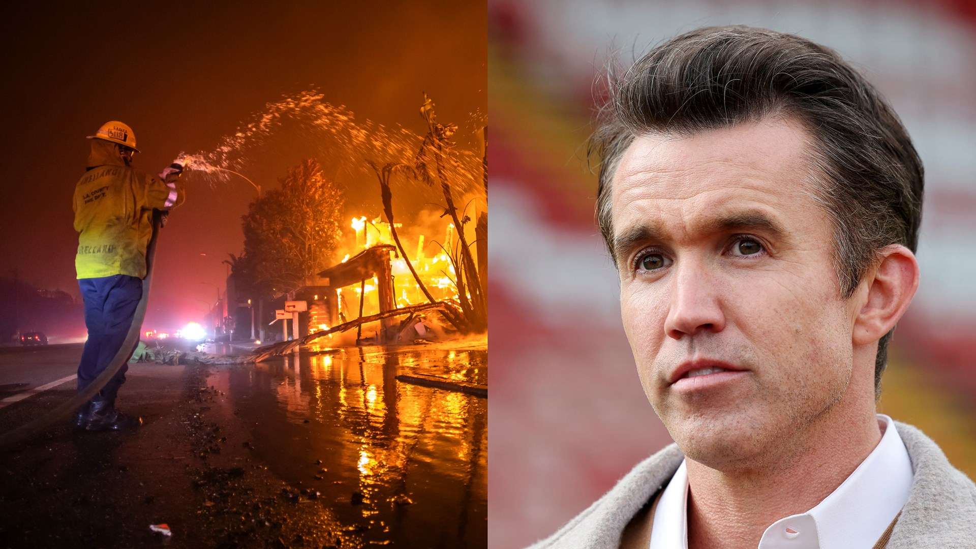 McElhenney sends emotional message on return home after wildfires  