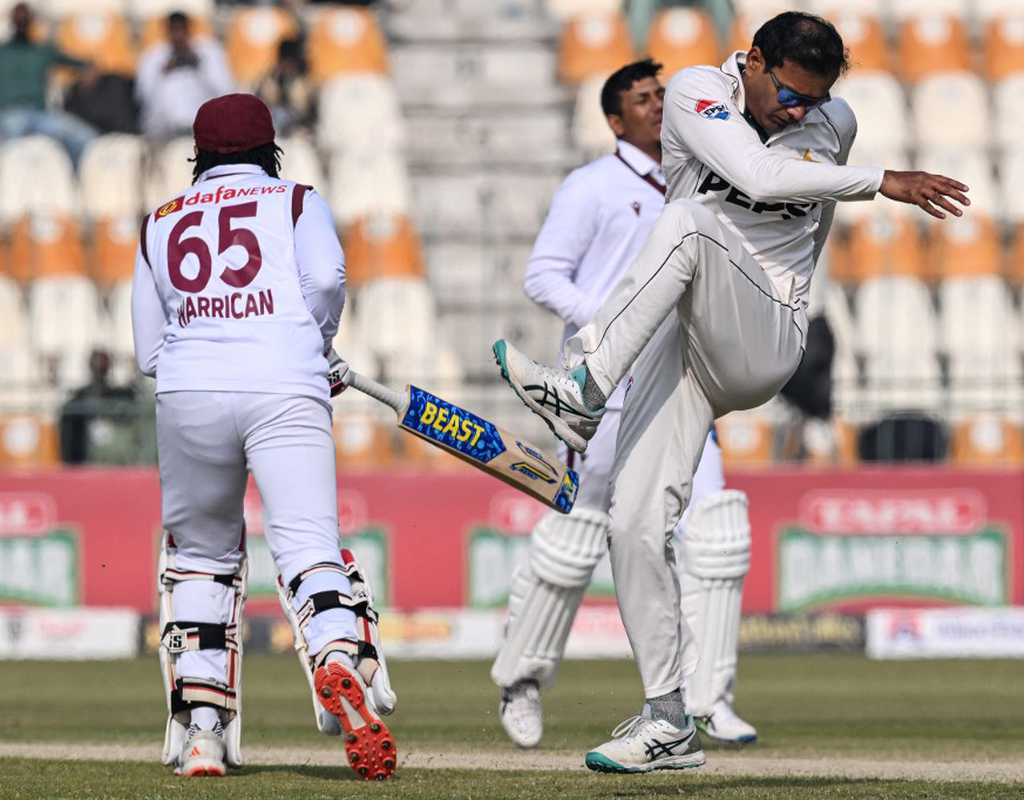 Noman hat-trick and six-fer keeps WI down to 163  
