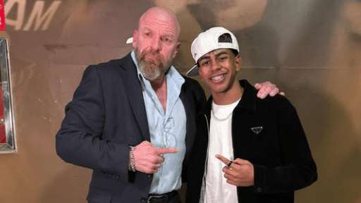 The champ! Yamal receives personalised belt at WWE SmackDown  
