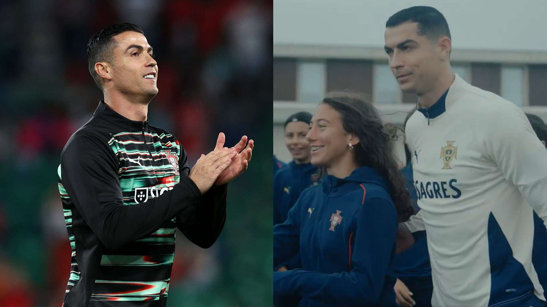 Portugal's U16s women's team meet Ronaldo and Co.  