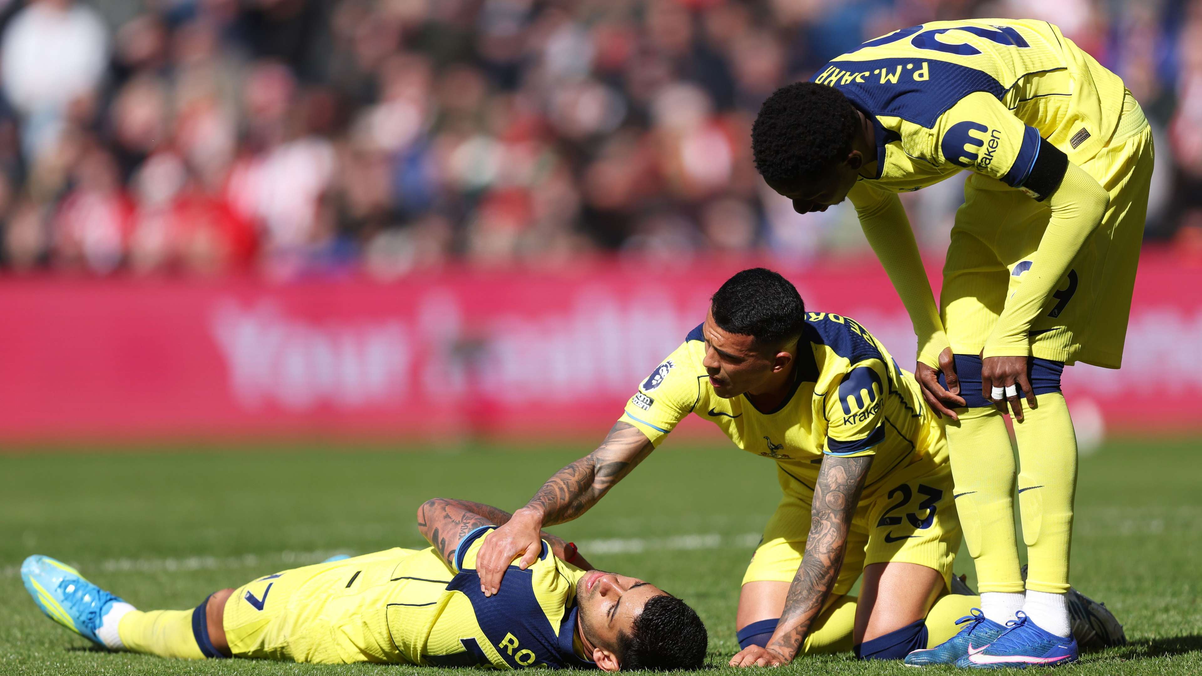 One player left the field in tears after a horrific collision involving the Tottenham duo during their match against Sunderland  
