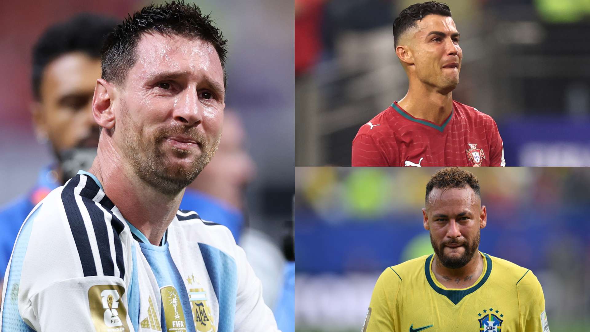 🎥 | Happy tears! Emotional Messi follows Neymar & CR7  