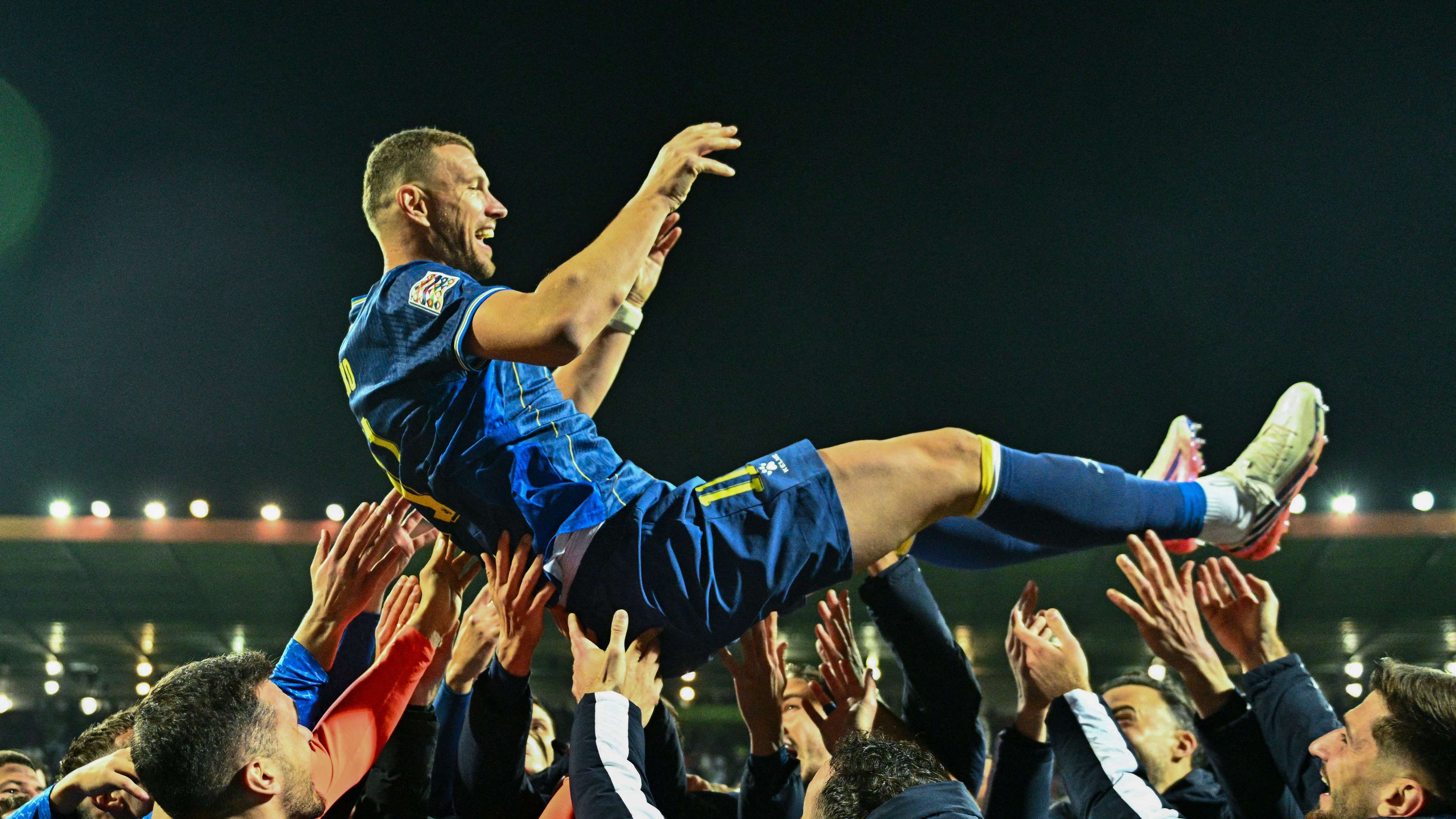 Edin Dzeko bows out in grand fashion with Bosnia and Herzegovina: emotions all round  